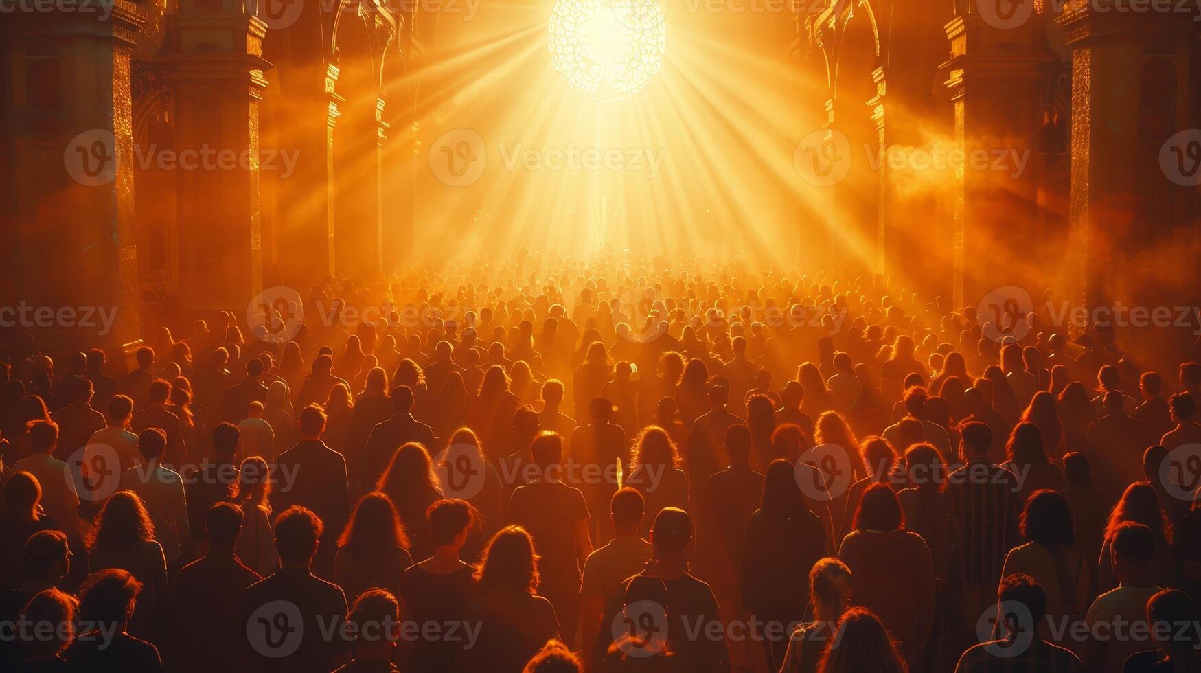 AI Generated Music festival crowds enjoy themselves photo