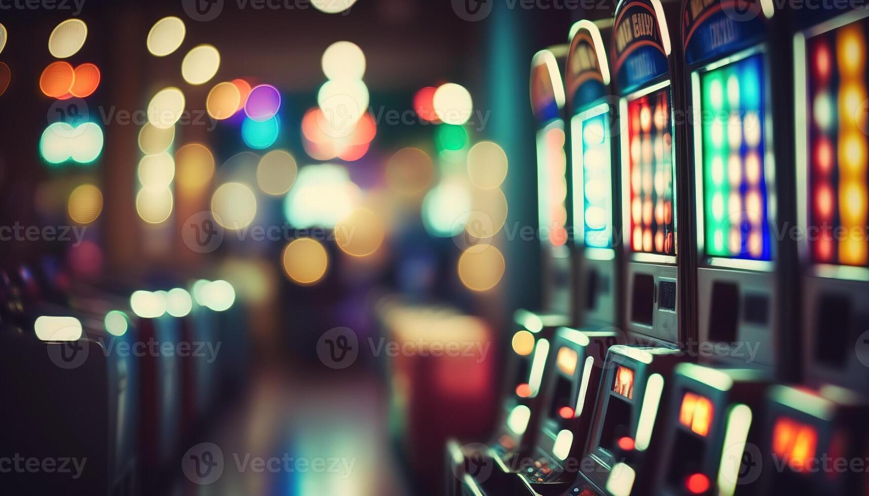 AI Generated Slot machines.Web banner for game design, flyer, poster, banner, online casino advertising. AI photo