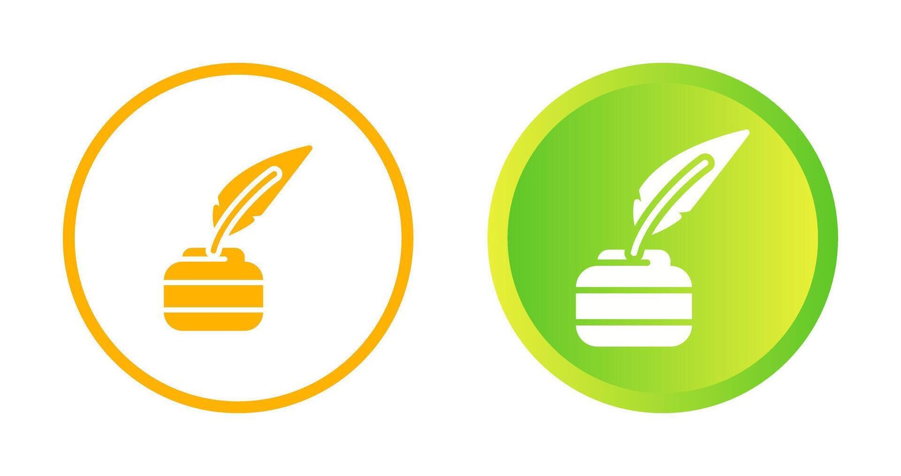 Quill pen with inkwell Vector Icon