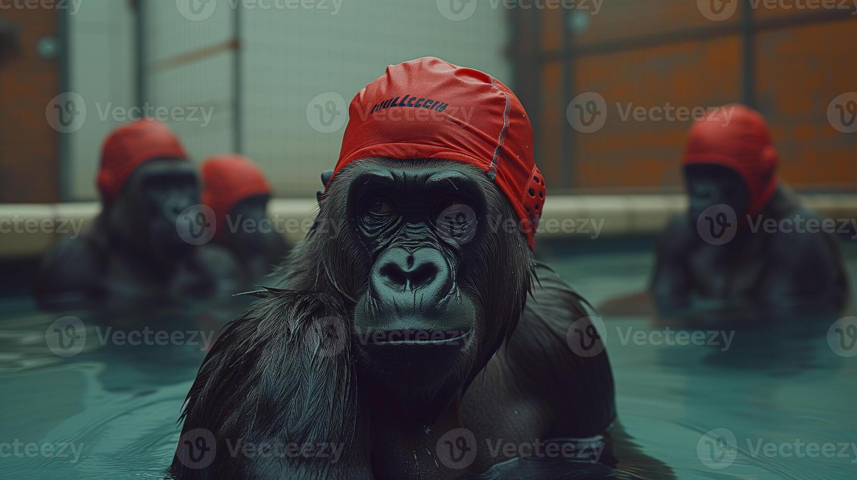 AI generated Gorilla Athletes. Sport photo