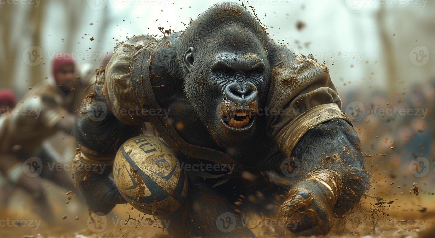 AI generated Gorilla Athletes. From Boxing to Waterpolo photo