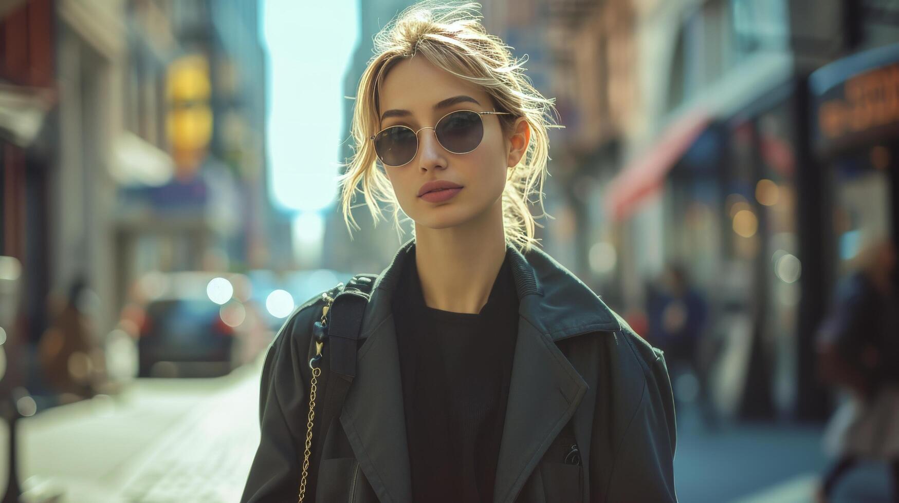 AI generated A street style snapshot capturing the essence of urban cool photo