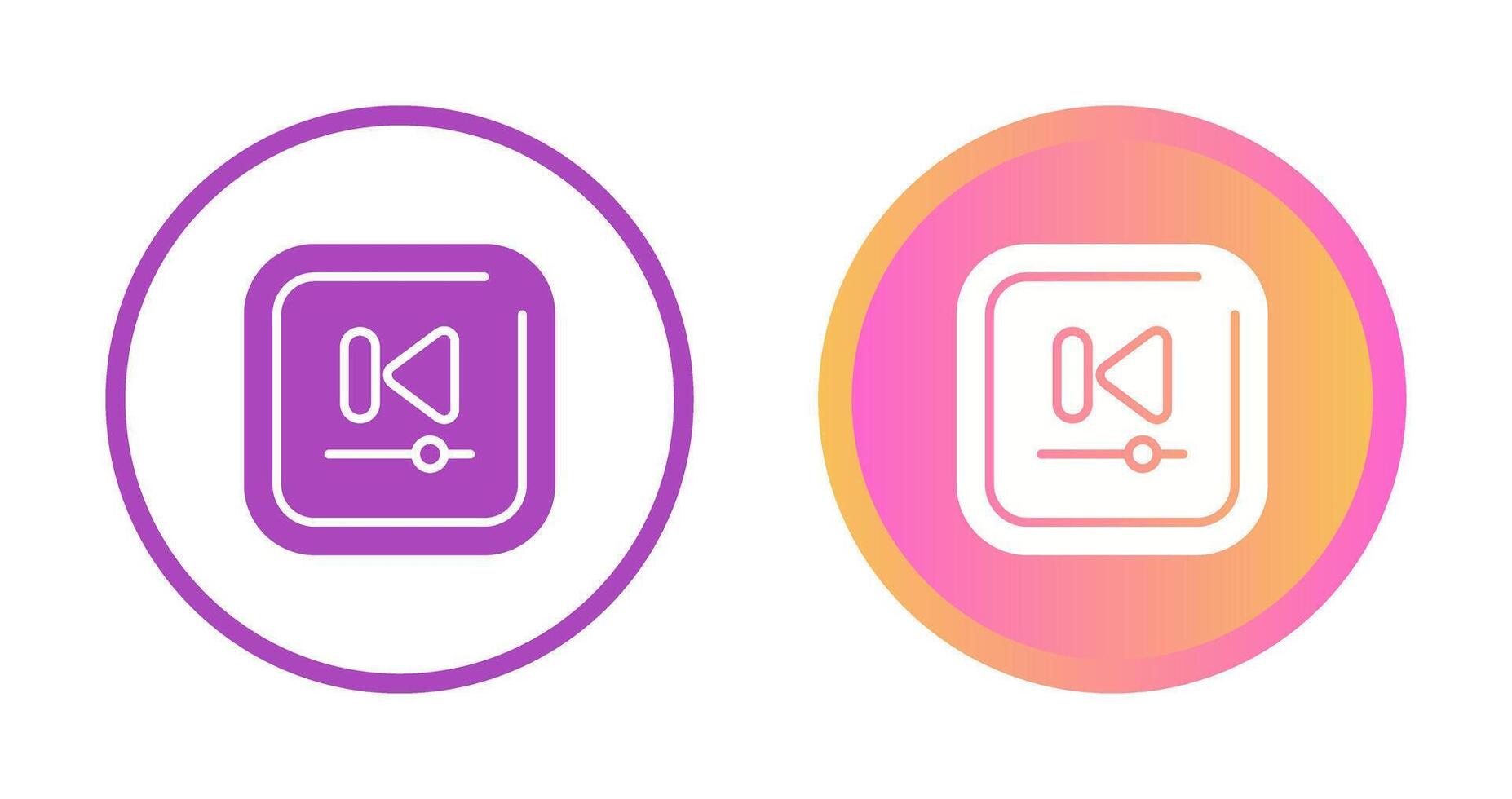 Video Previous Track Square Vector Icon