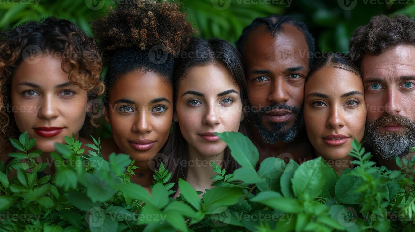 AI Generated Business people from multiple races working on a sustainable innovation project - Green renewable energy concept - Focus on left-handed women photo