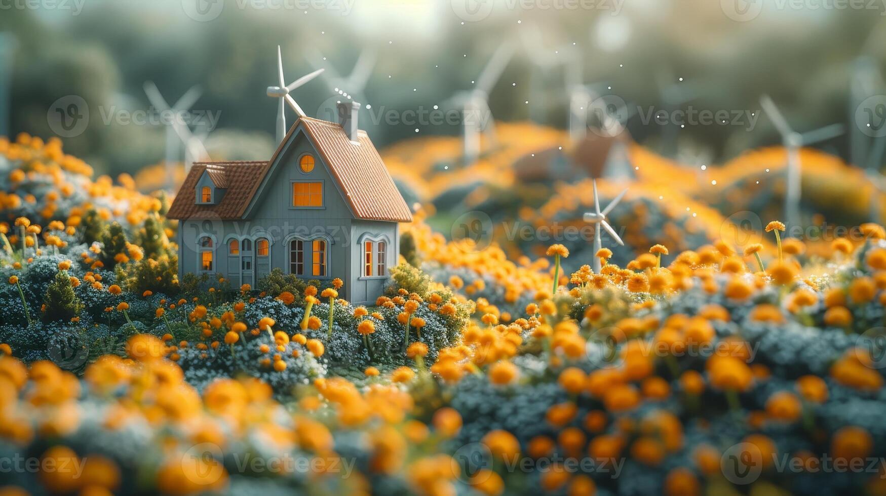 AI Generated Alternative electricity sources, the concept of sustainable resources, people who own wind turbines, renewable energy sources, are all things associated with wind turbines. photo