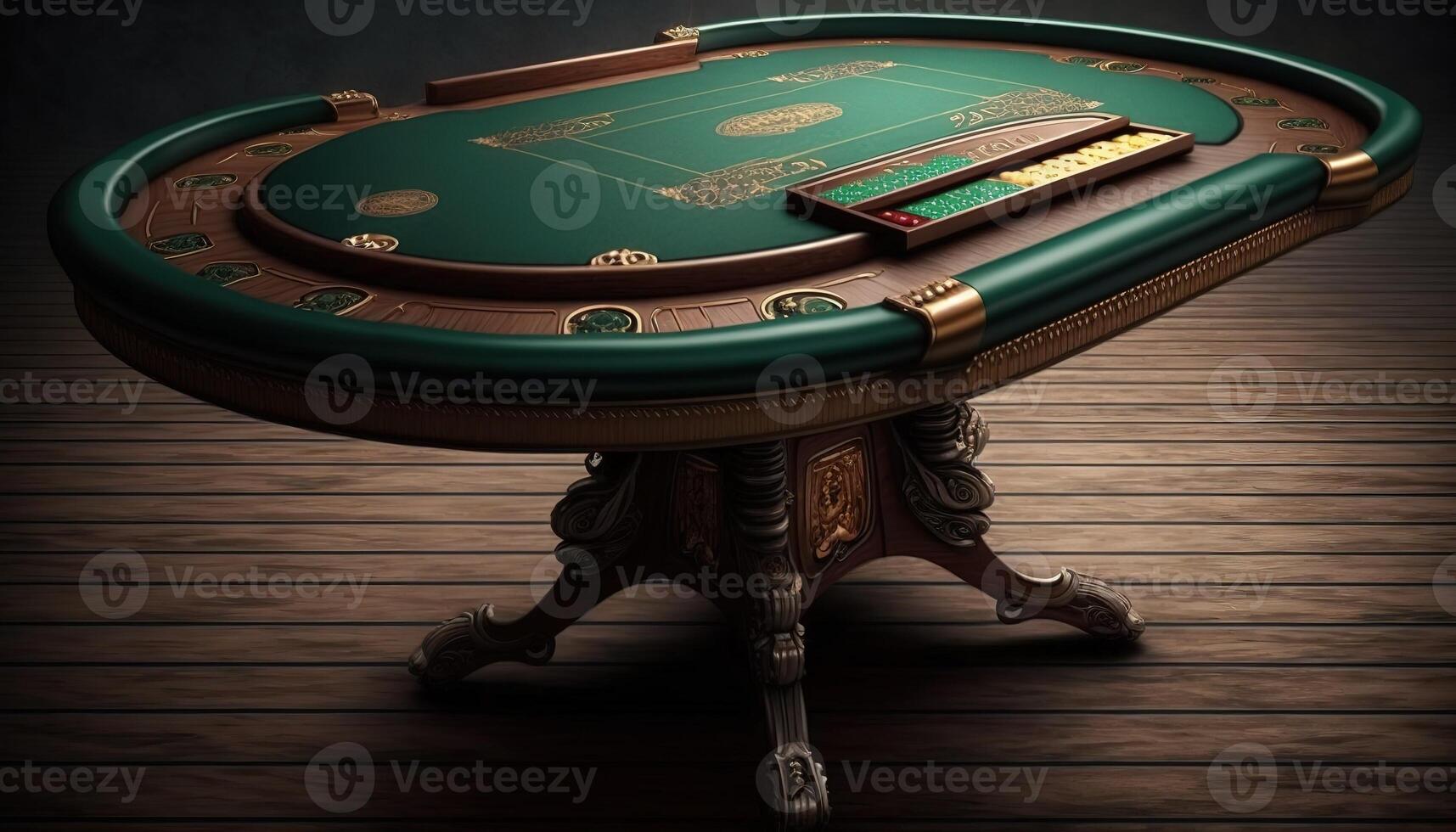 AI Generated Poker table.Web banner for game design, flyer, poster, banner, online casino advertising. AI photo