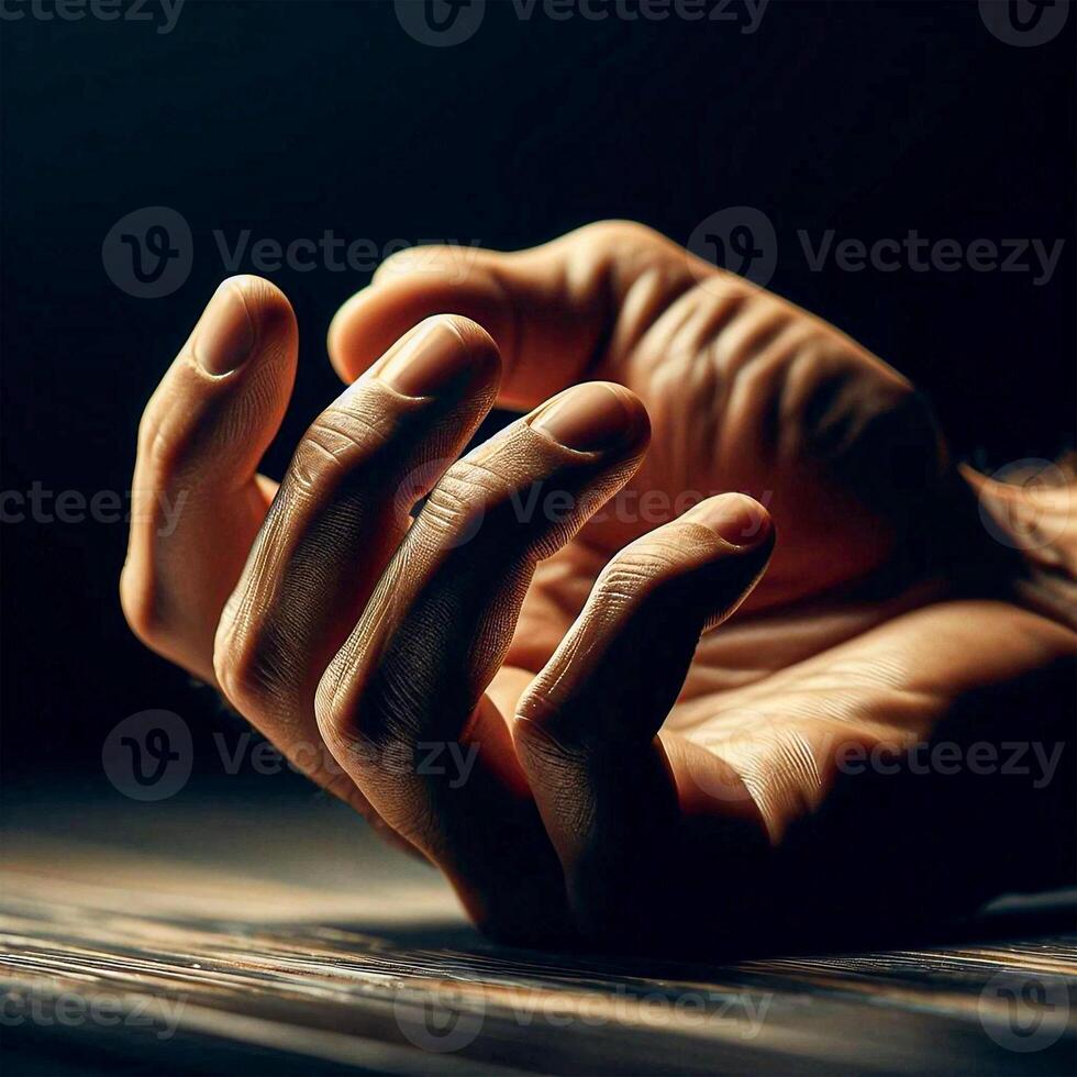 AI generated Close up of a human hand photo