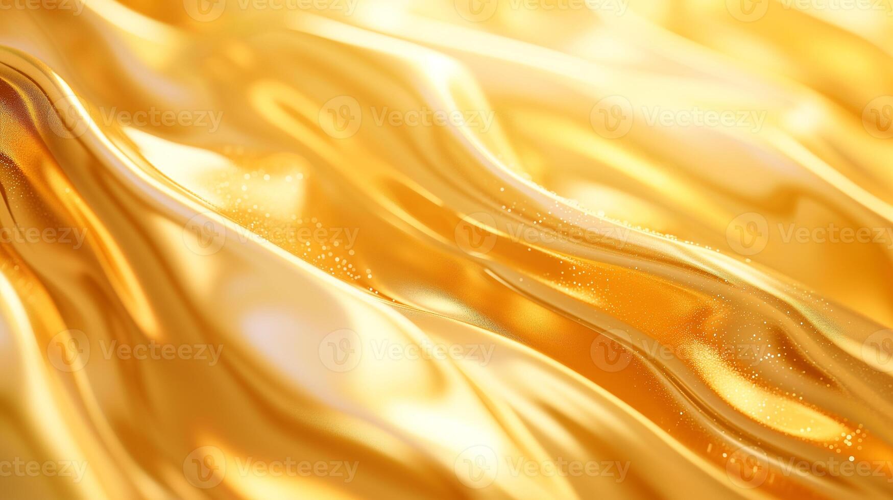 AI generated Close-up of swirling golden liquid with shimmering sparkles, creating a luxurious and elegant abstract background. photo