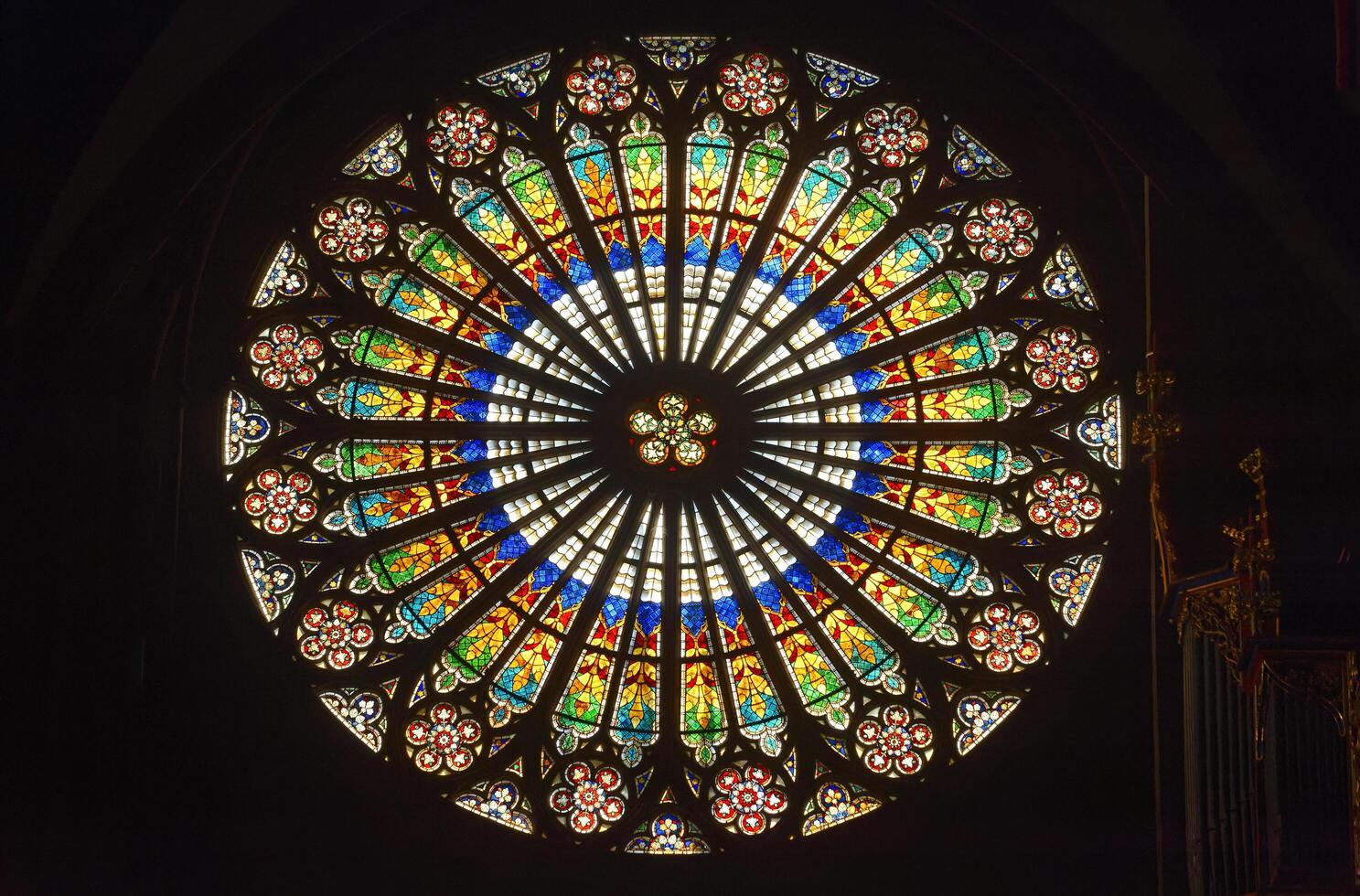 Strasbourg, France, 2017, Cathedral Notre Dame, Interior, Rose Window, Strasbourg, Alsace, Bas Rhin Department, France photo