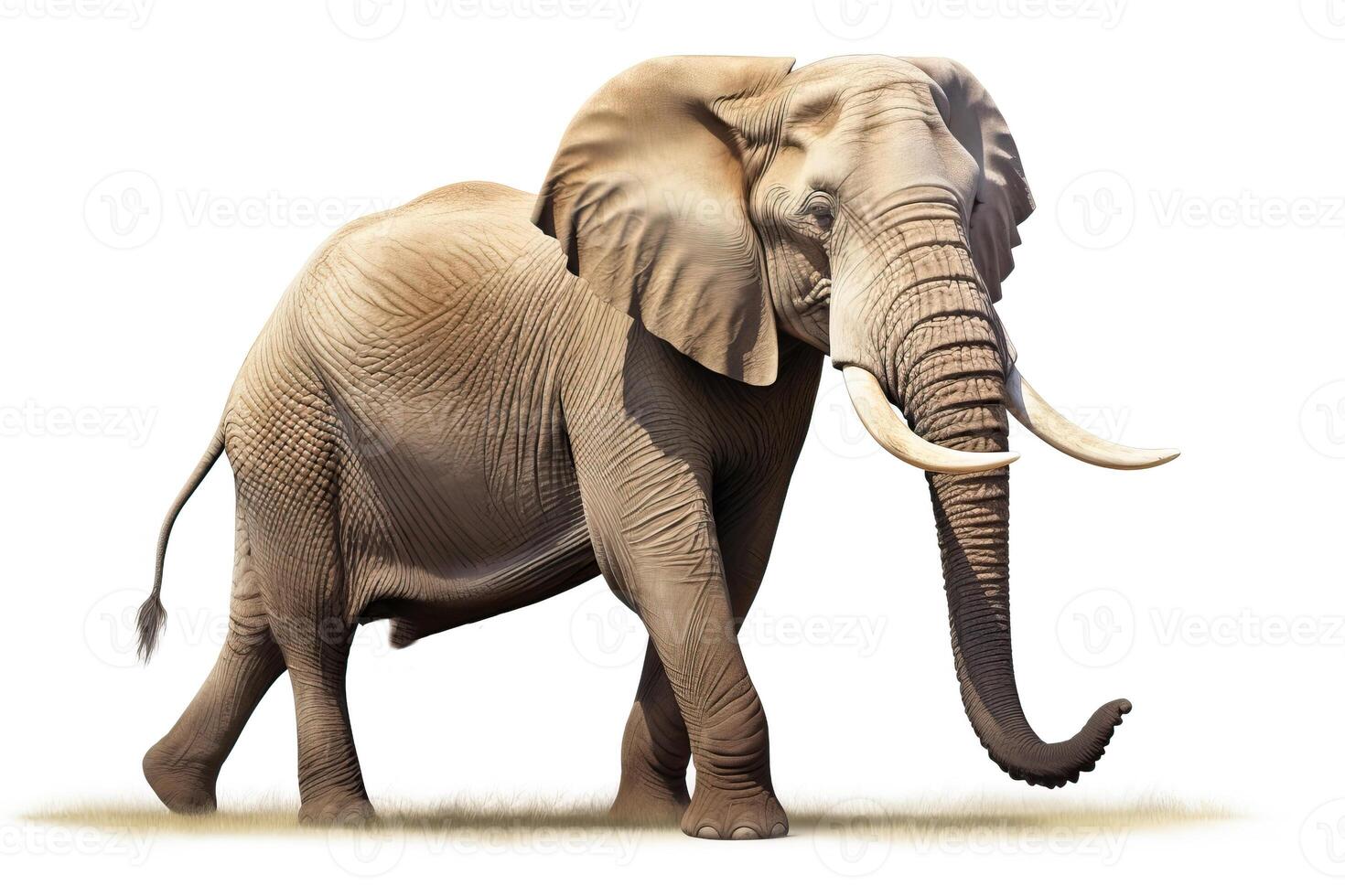 AI generated Elephant in front of a white background, Africa, AI Generated photo