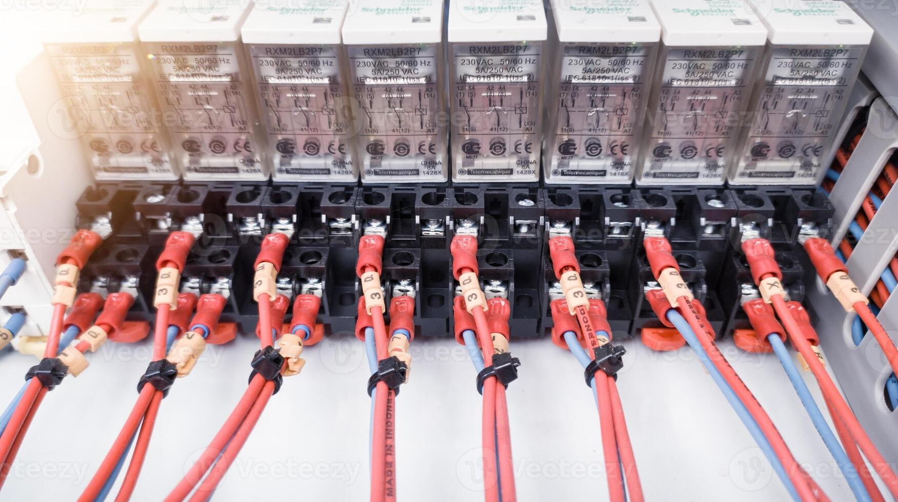Installation of wiring control circuit ,circuit cable control for control machinery. photo