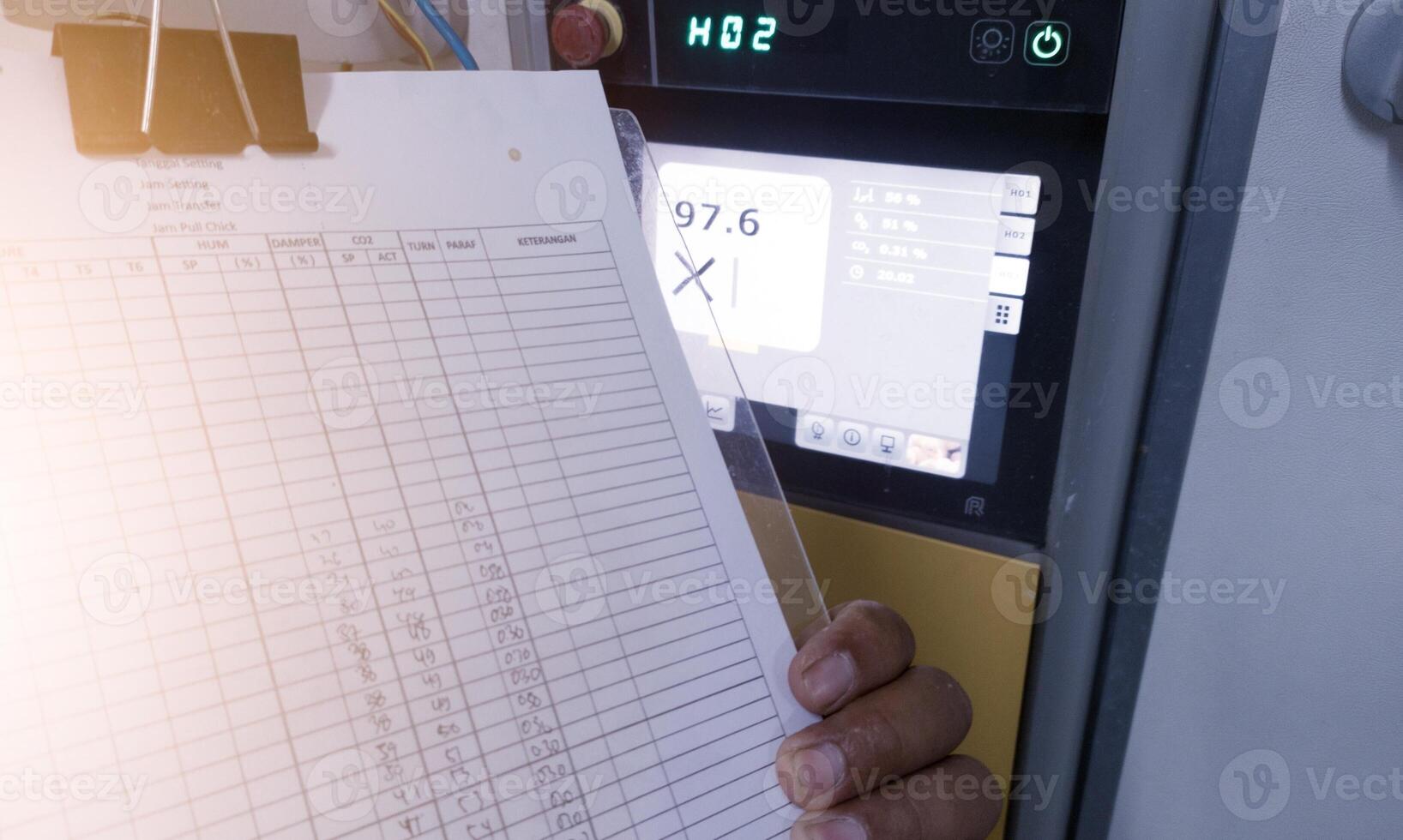 The engineering monitoring and checklist data on the display machine for analysis porformance machine. photo