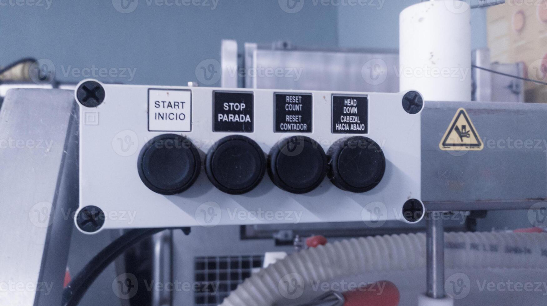 Close up Push button switchs control for operating the machinery. photo