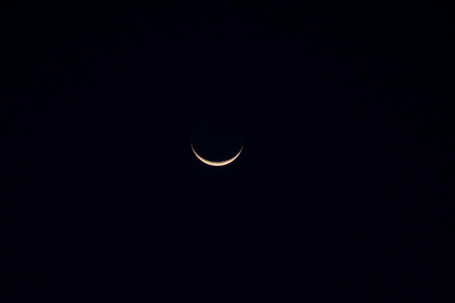 Crescent moon in the dark night. photo