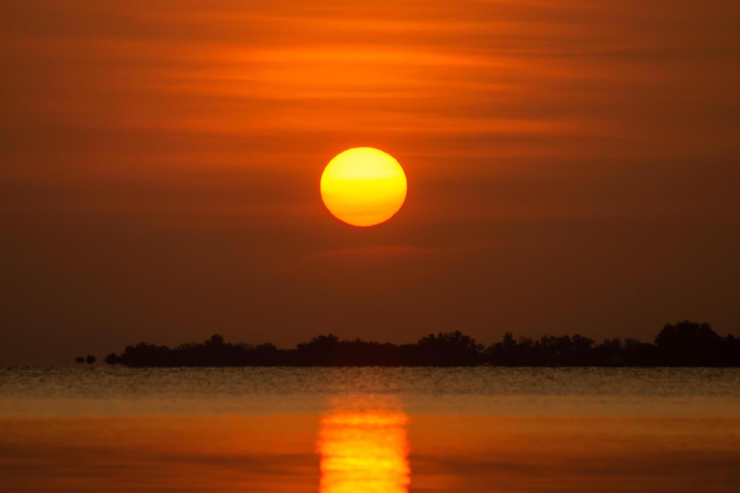 Sunset sky on the lake photo