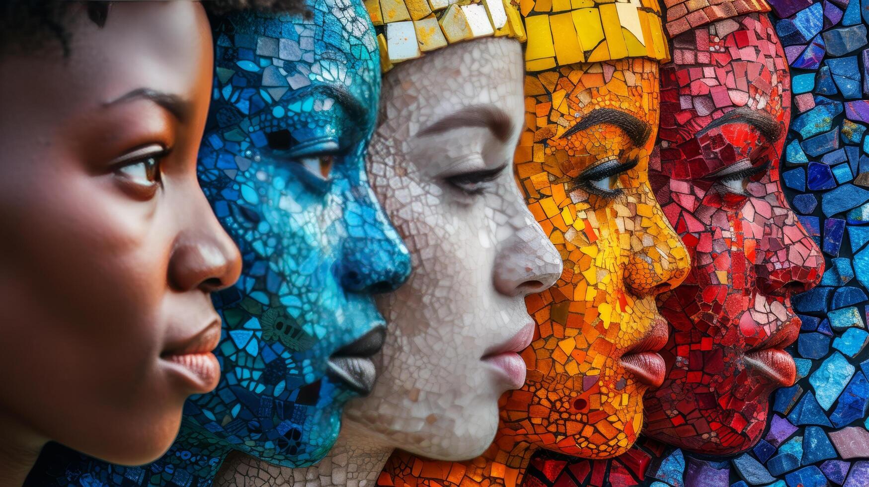 AI generated A mosaic of diverse cultures coming together in harmony, promoting multicultural education photo