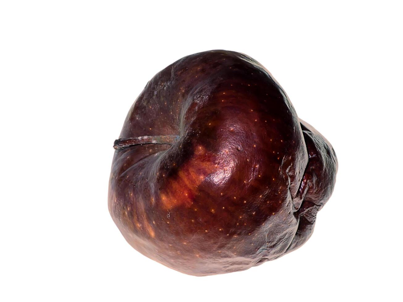 Close up a red apple are withered photo