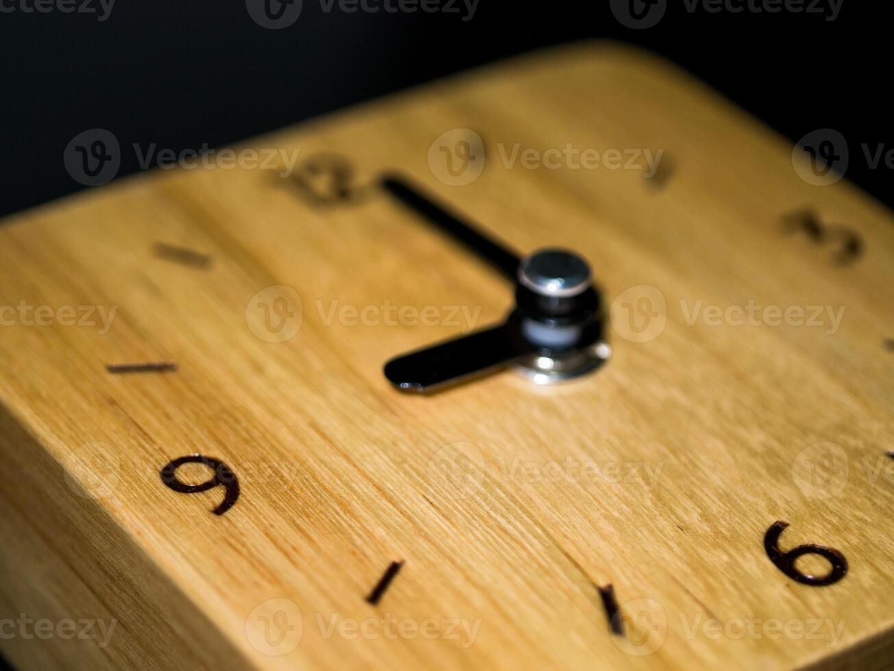 Close-up wooden clock photo