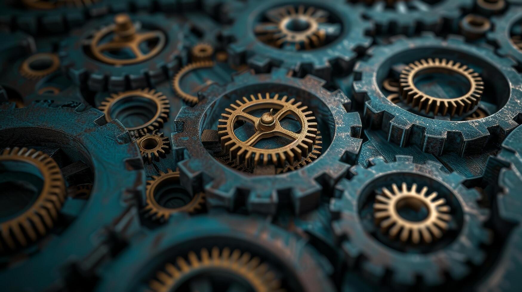 AI generated A labyrinth of interconnected gears, illustrating the complexity of problem-solving in education photo