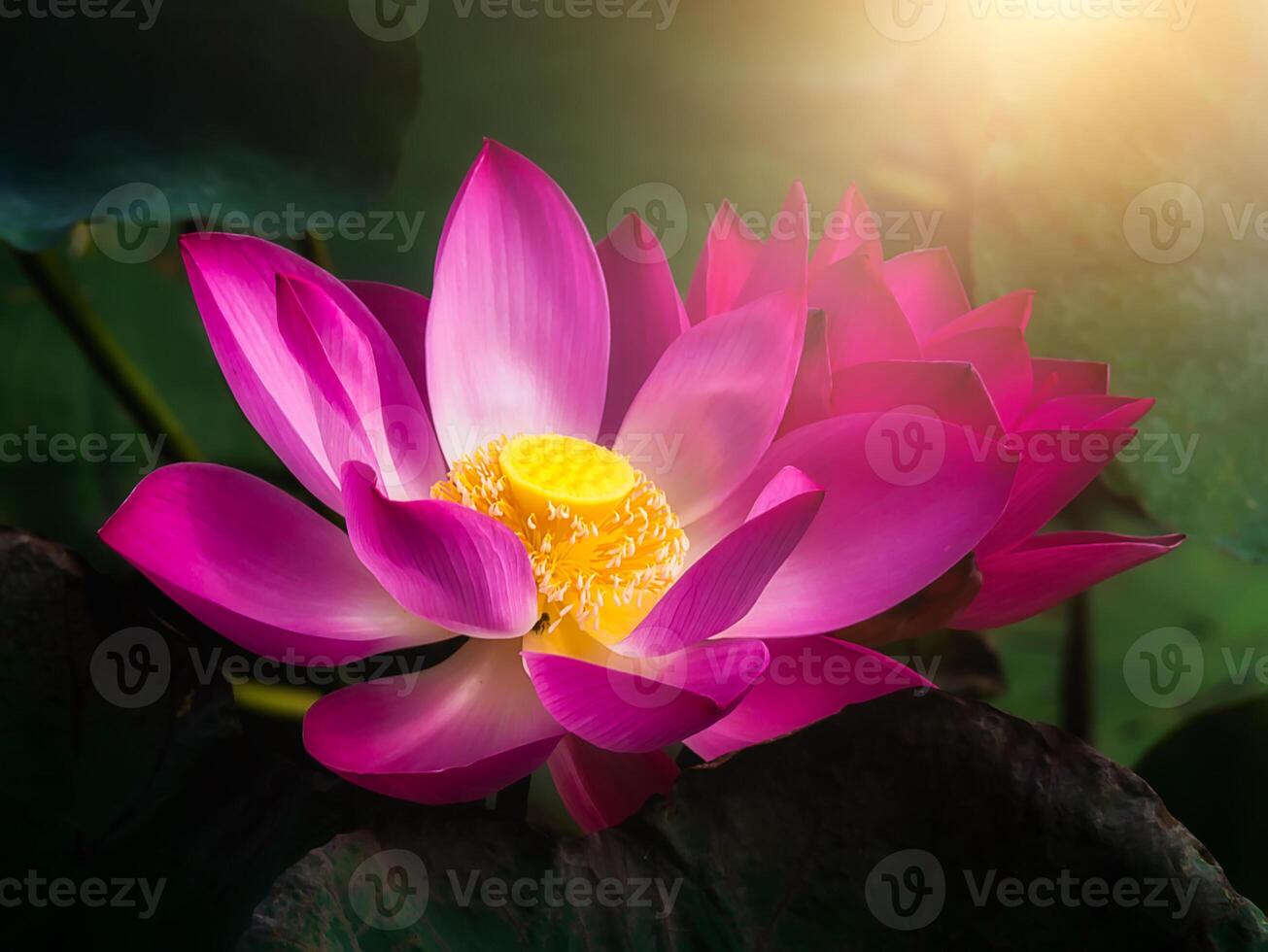 Close up pink lotus flower. photo