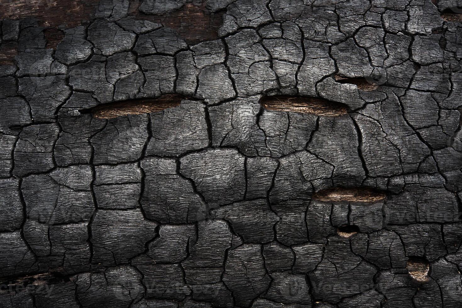 Details on the surface of charcoal. photo