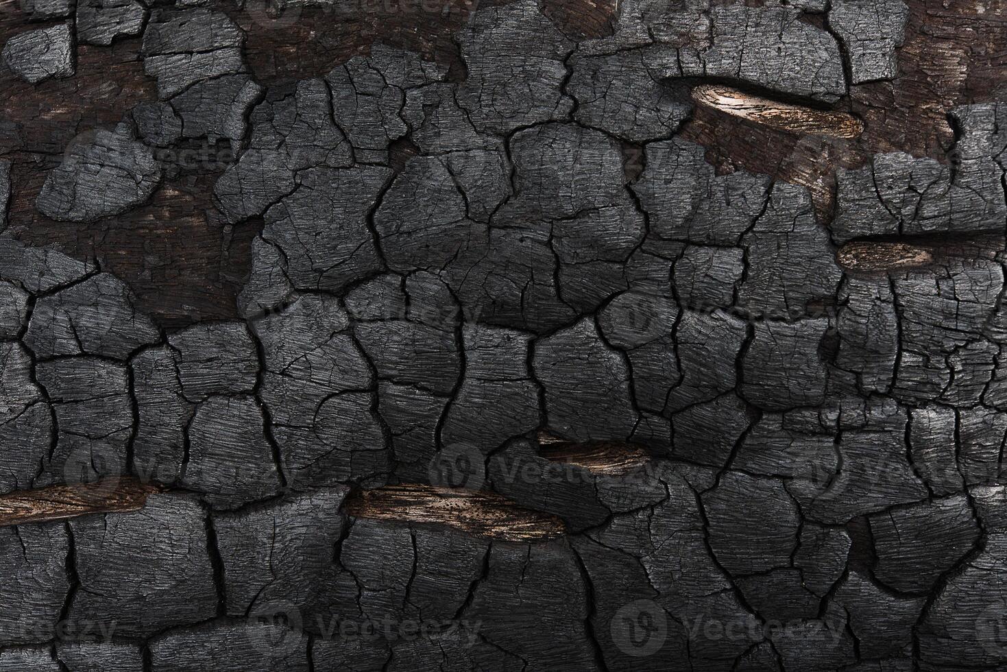 Details on the surface of charcoal. photo