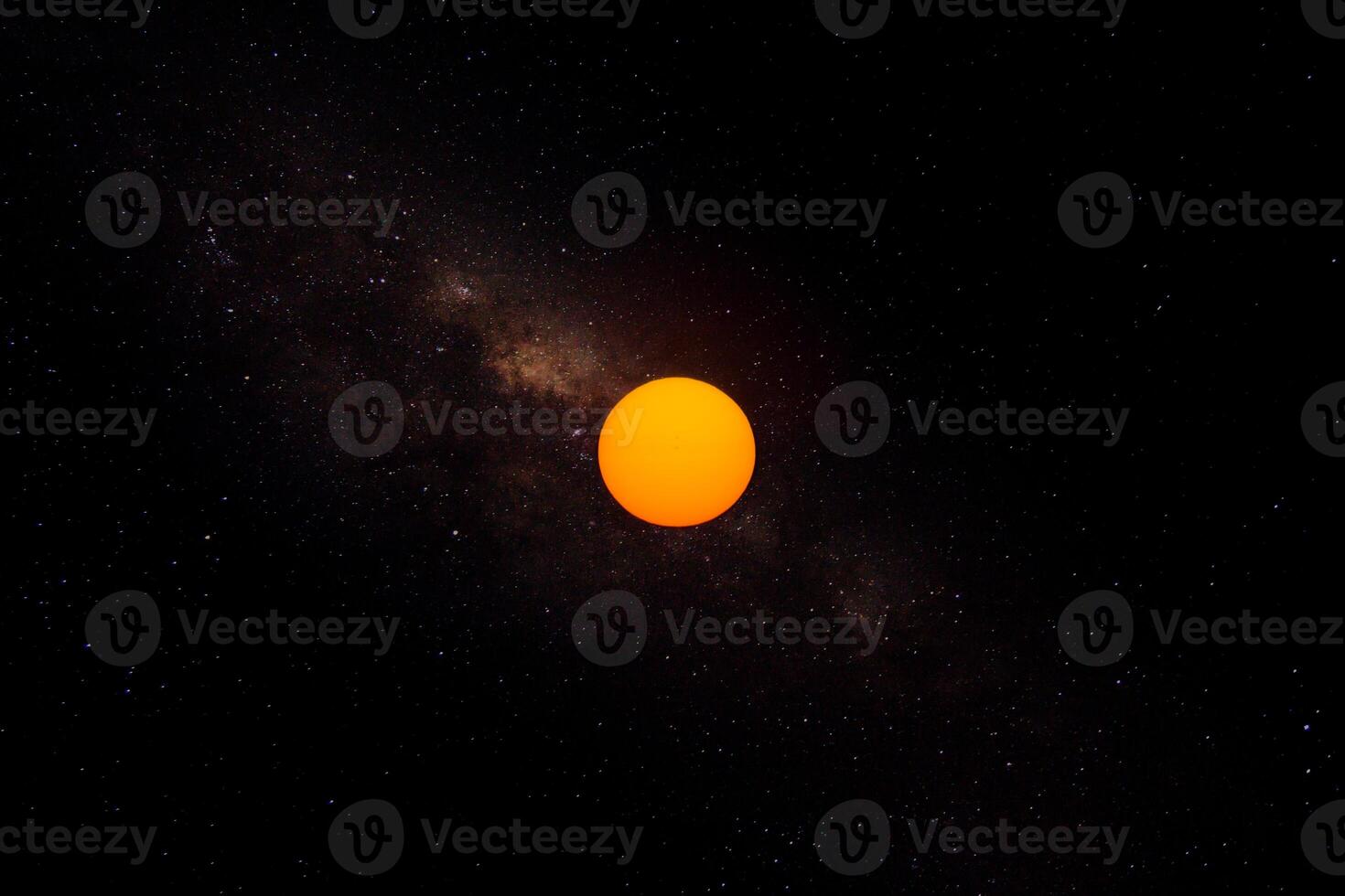 Big sun in the star dust. photo
