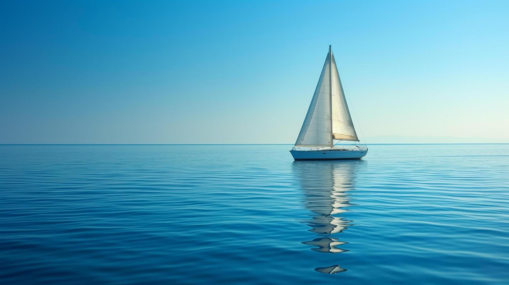 AI generated Nautical elements and calm waters set the stage for leisurely sailing photo