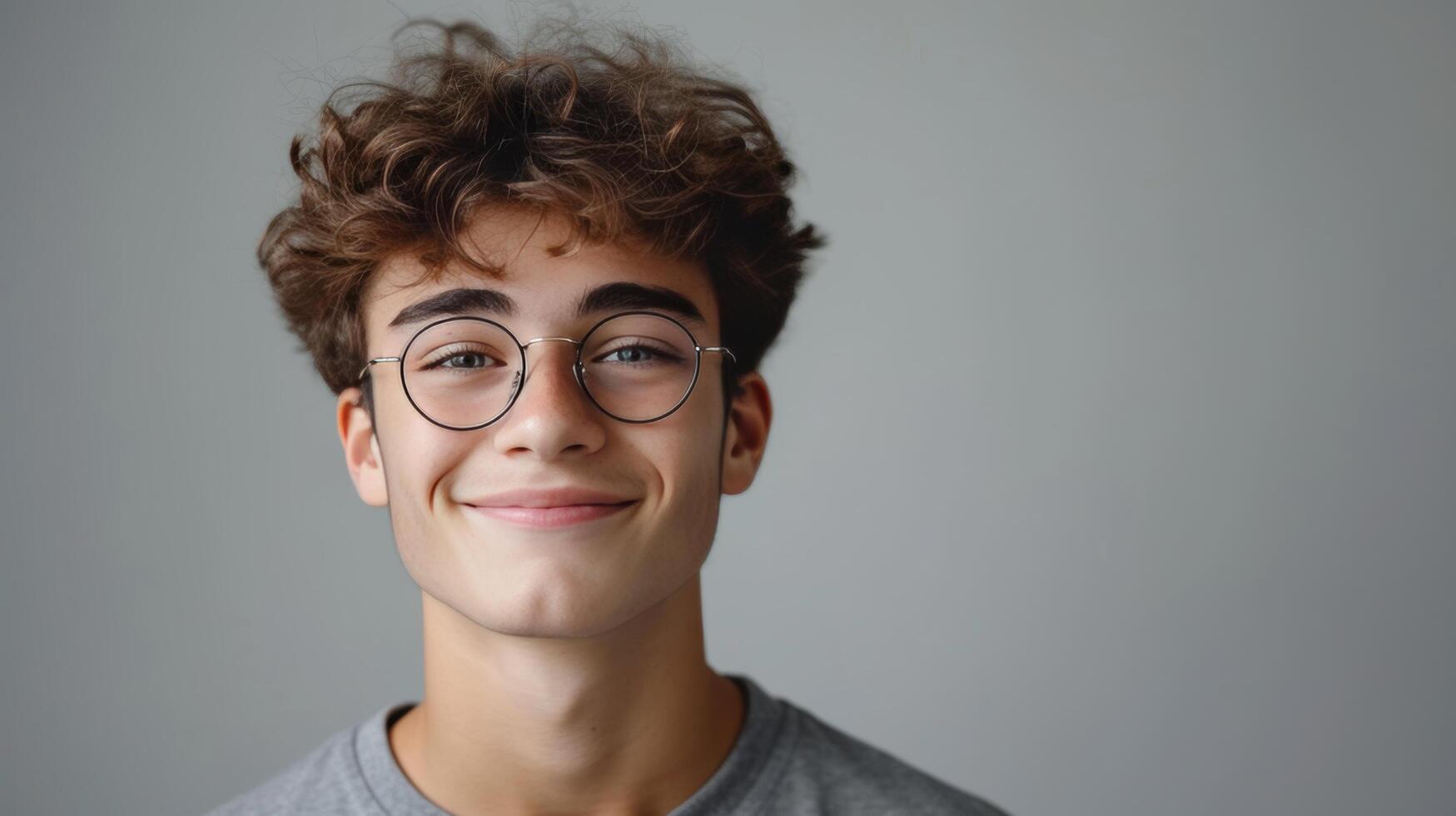 ai generado un joven del diseñador sonrisa vitrinas su creativo instinto y amor para estético expresión foto