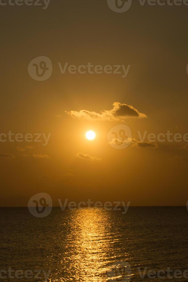 Sunset sky on the lake photo