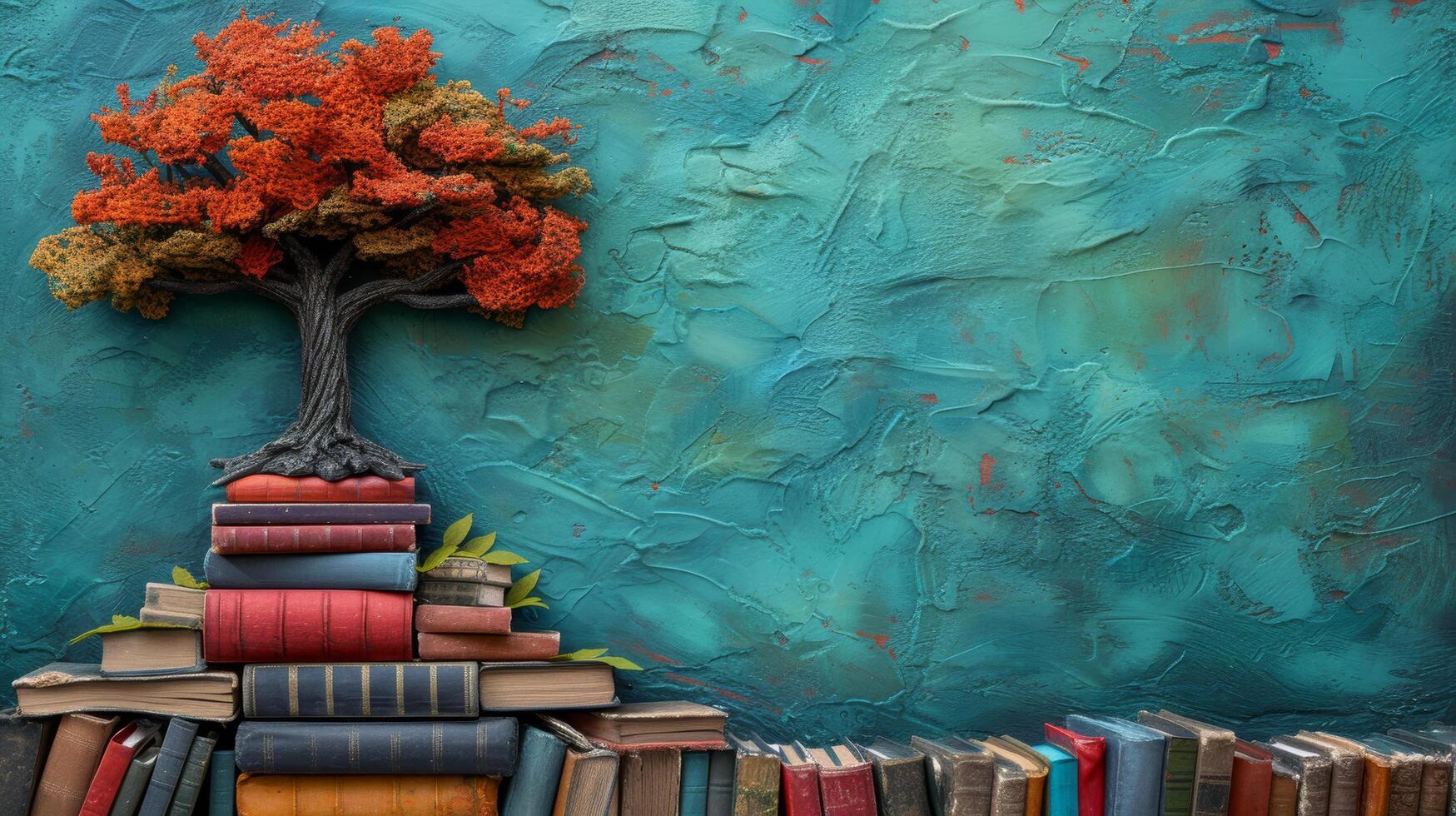 AI generated A tree of wisdom with branches of books and leaves of wisdom, embodying lifelong learning photo