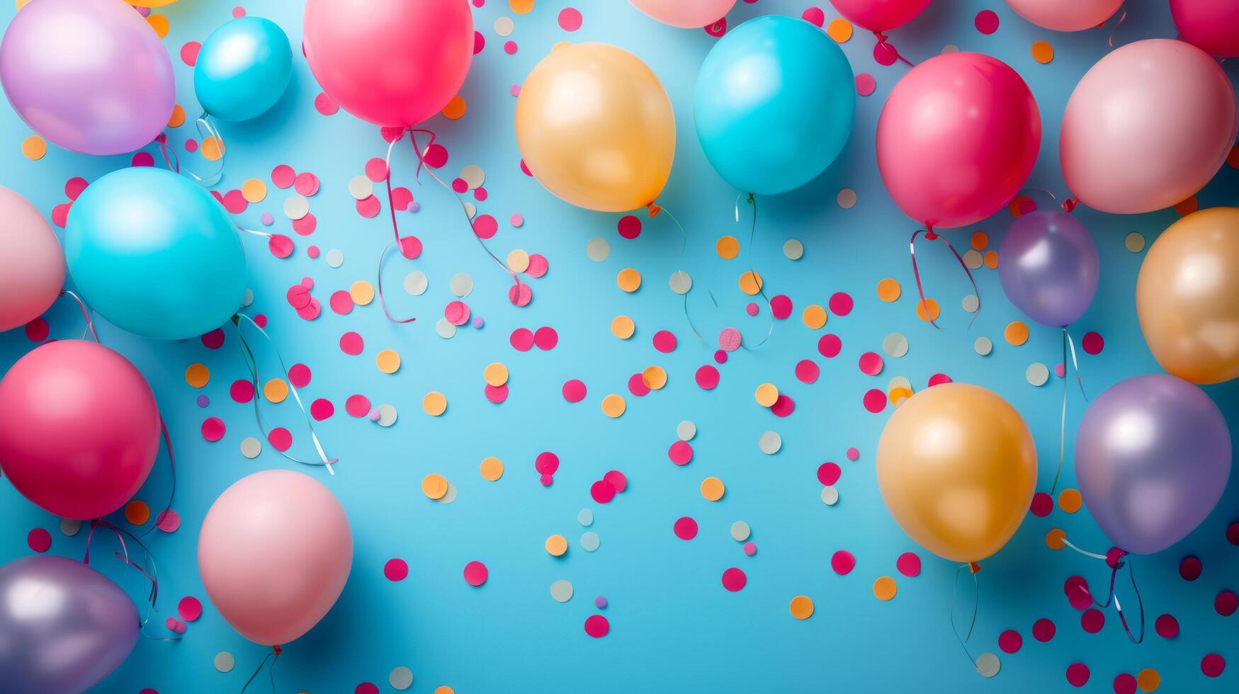 ai generado globos, papel picado, y alegre tipografía en celebracion de el día festivo. foto