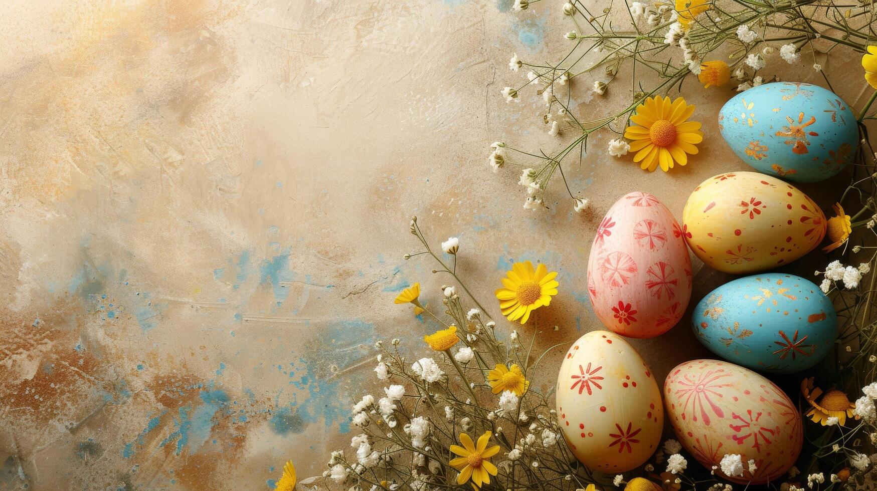 AI generated Vintage-inspired patterns and elements reminiscent of bygone Easter celebrations. photo