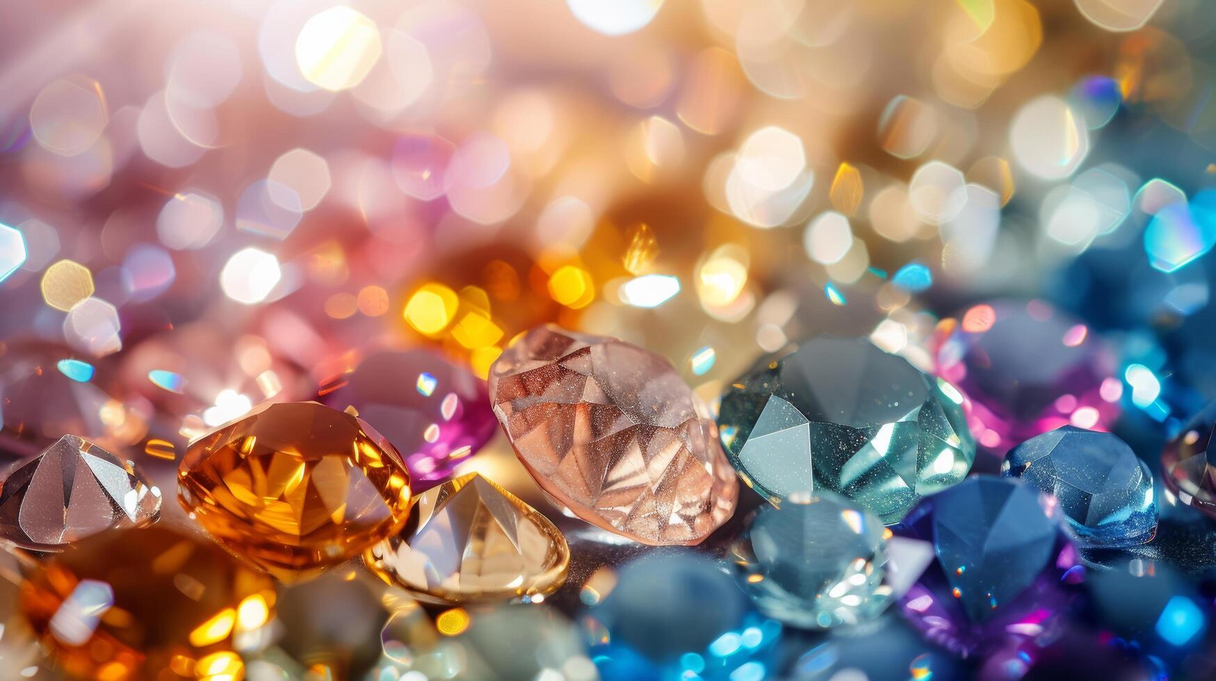 AI generated Sparkling crystals and gemstones, capturing the essence of luxury photo