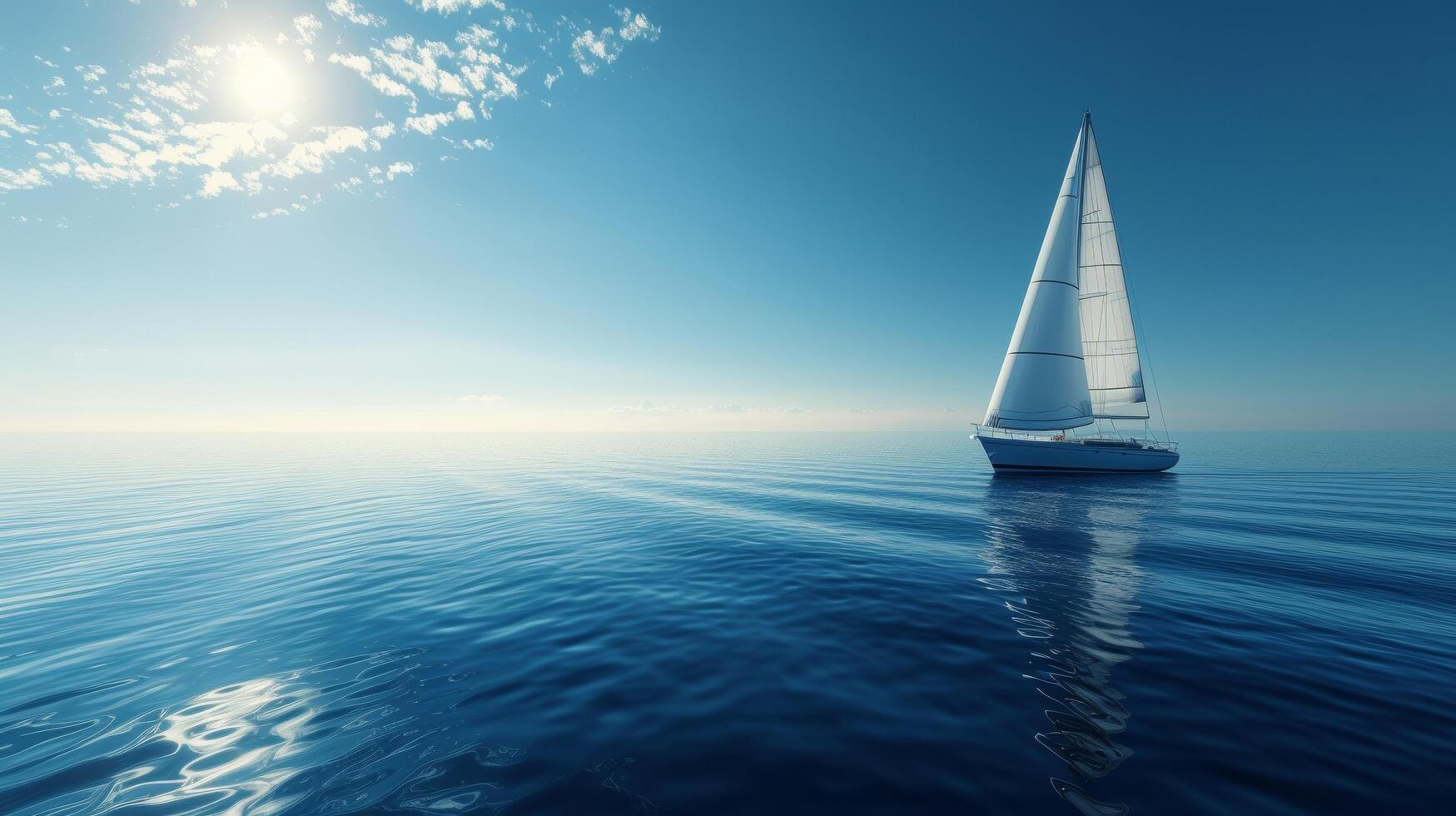 AI generated Nautical elements and calm waters set the stage for leisurely sailing photo