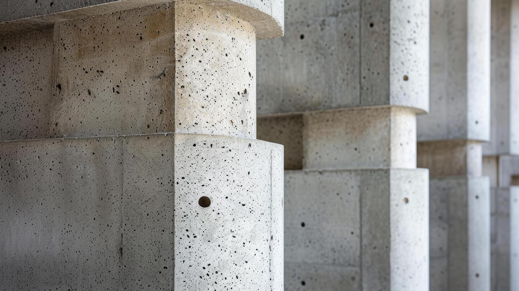 AI generated A close-up of concrete pillars, showcasing the raw, minimalistic beauty of this versatile material photo