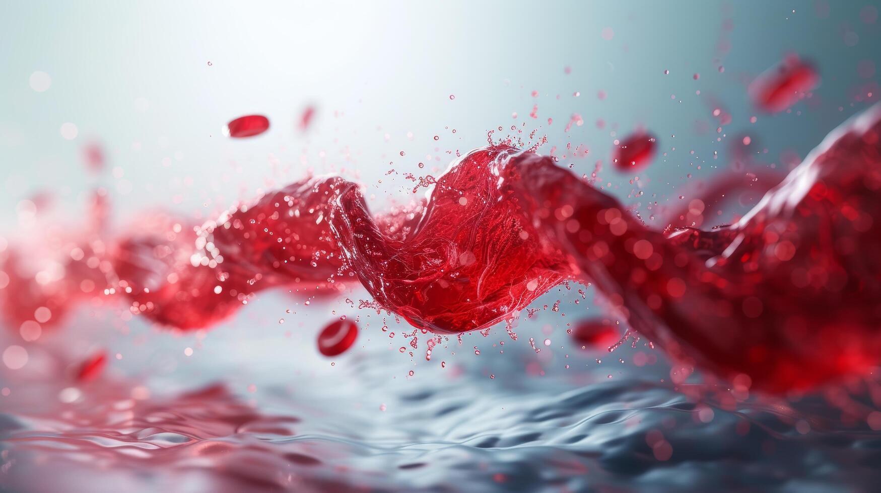 AI generated Fluid dynamics simulation, capturing the graceful flow of blood through a complex circulatory system. photo