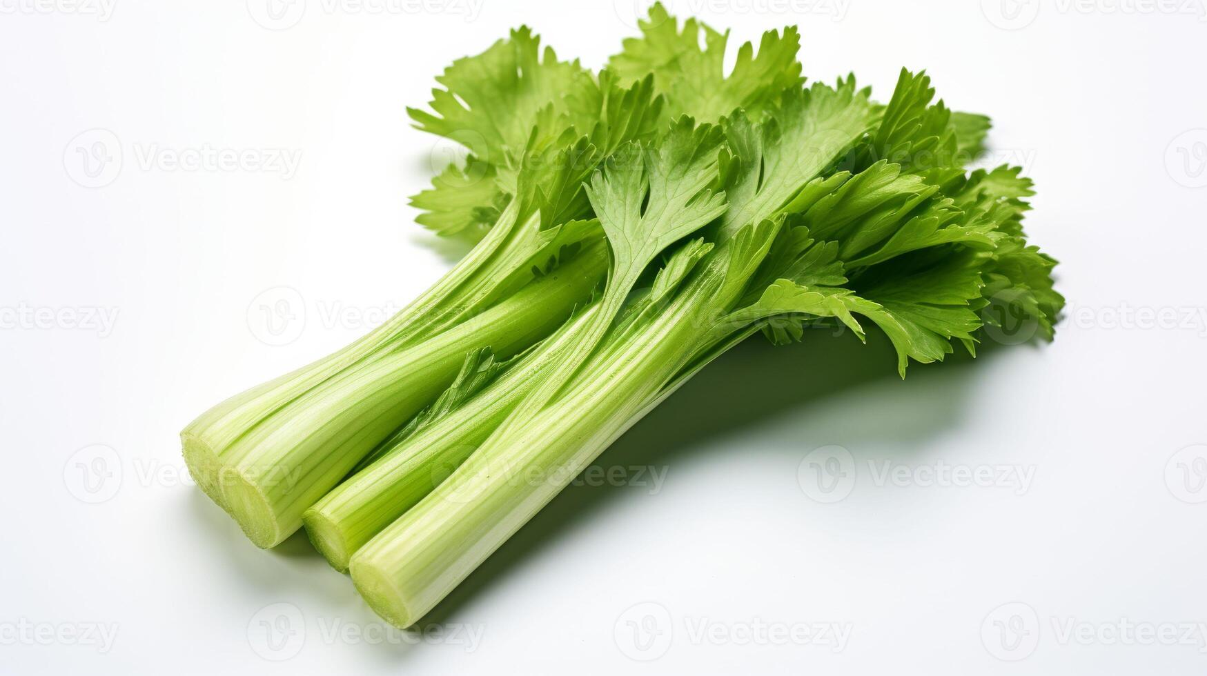Celery Resting on White Table photo