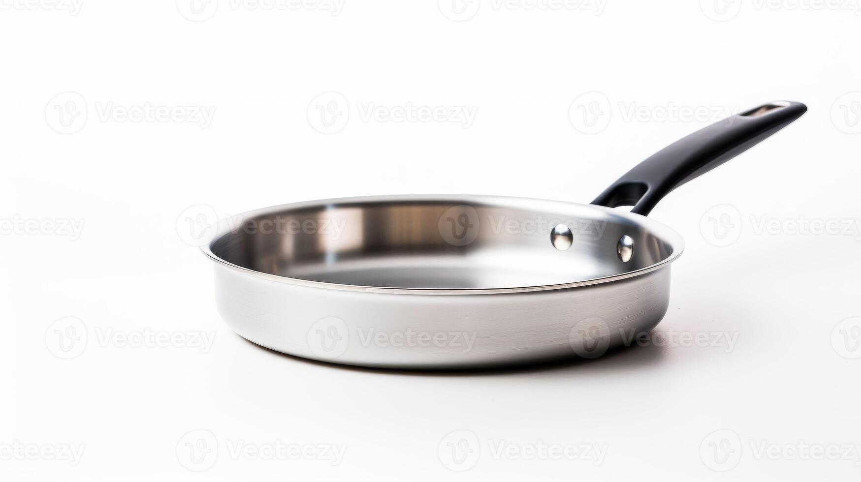 Silver Pan With Black Handle on White Surface photo