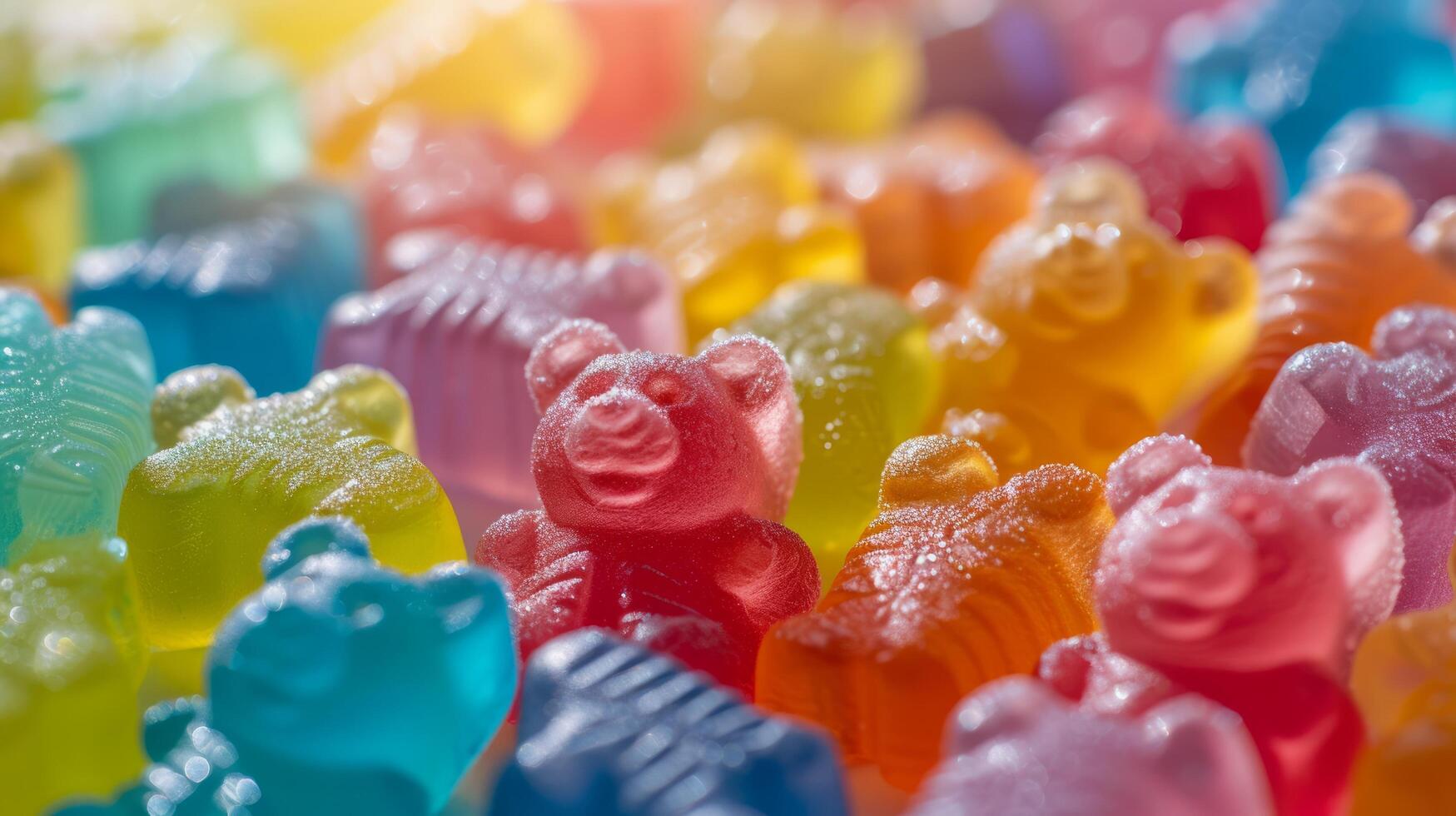 AI generated Abstract background of colorful gelatin bears photo