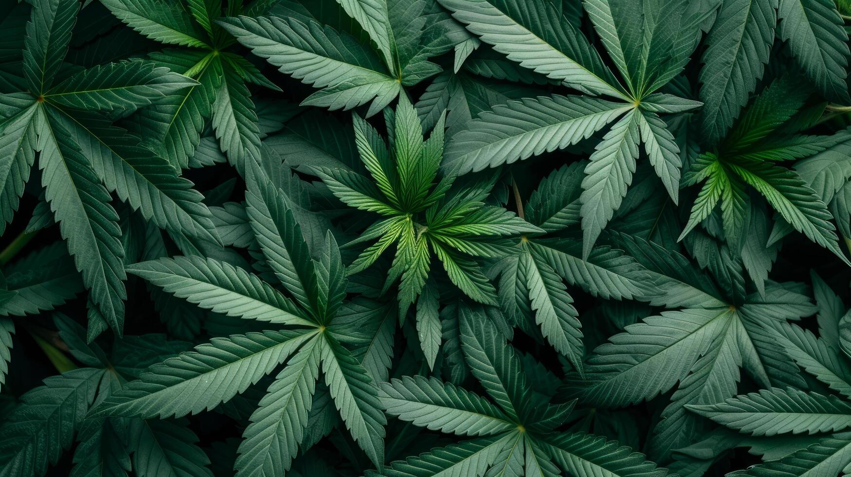 AI generated beautiful background of marijuana leaves photo