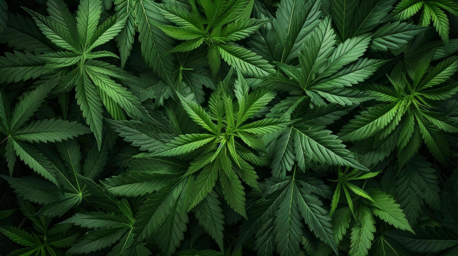 AI generated beautiful background of marijuana leaves photo