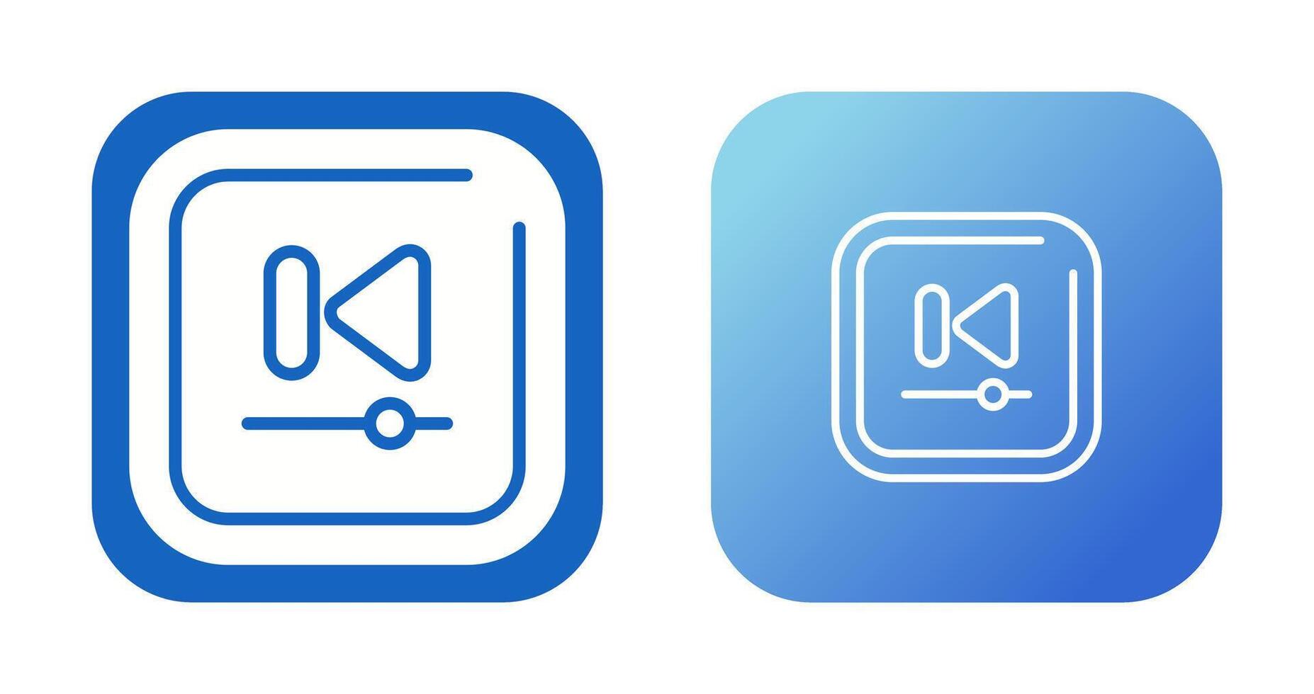 Video Previous Track Square Vector Icon