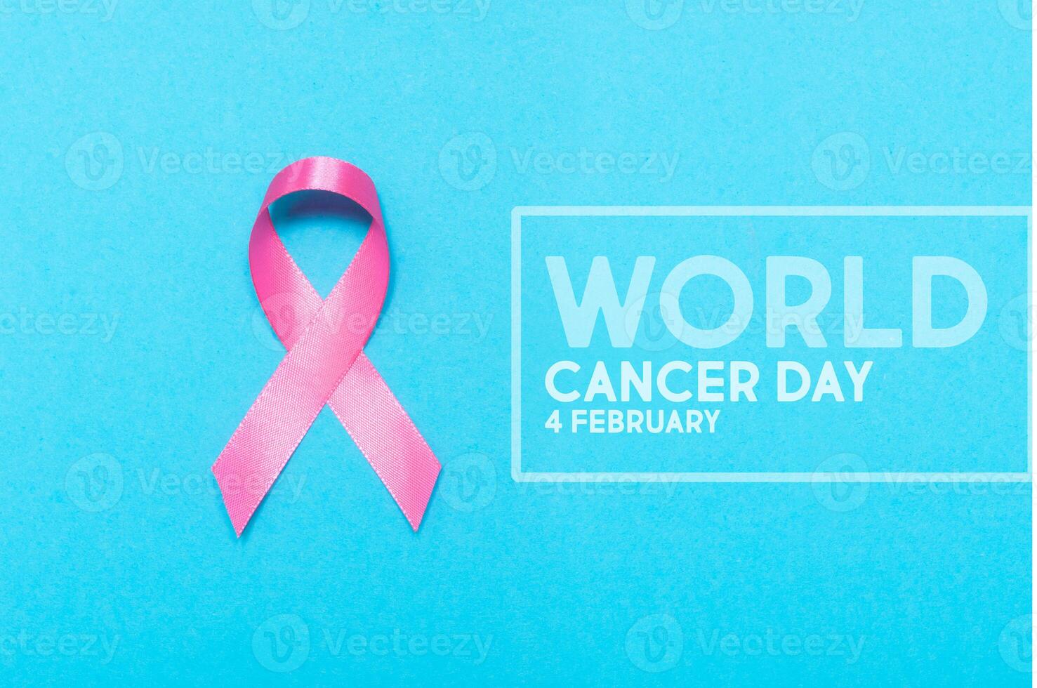 World cancer day concept on blue background photo