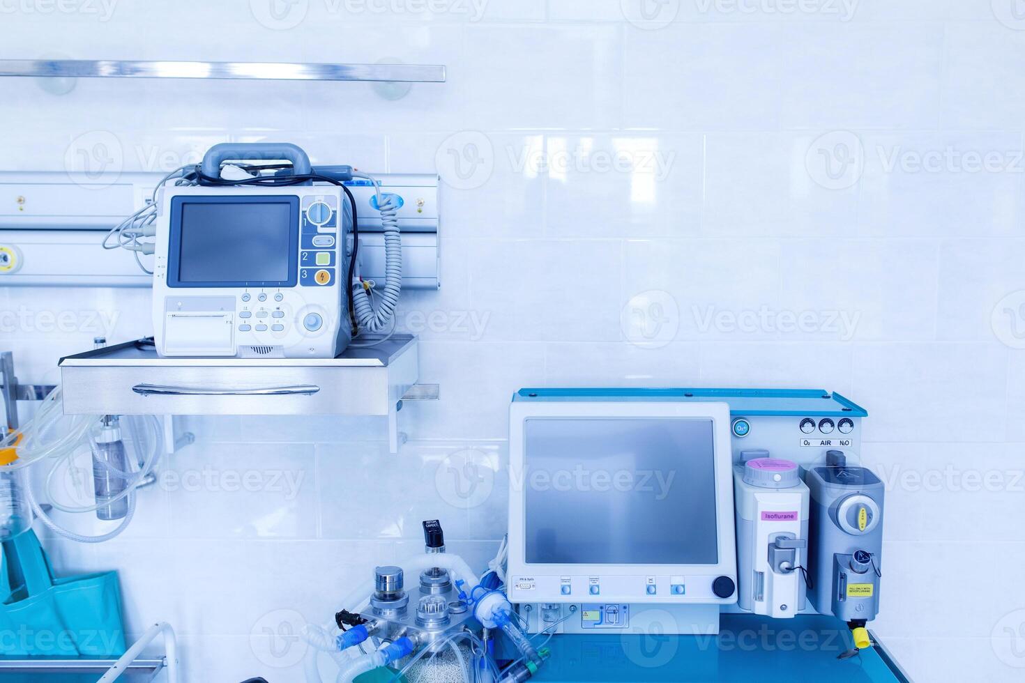 medical set for anesthesia. Close-up of Anesthesiology equipment in hospital photo