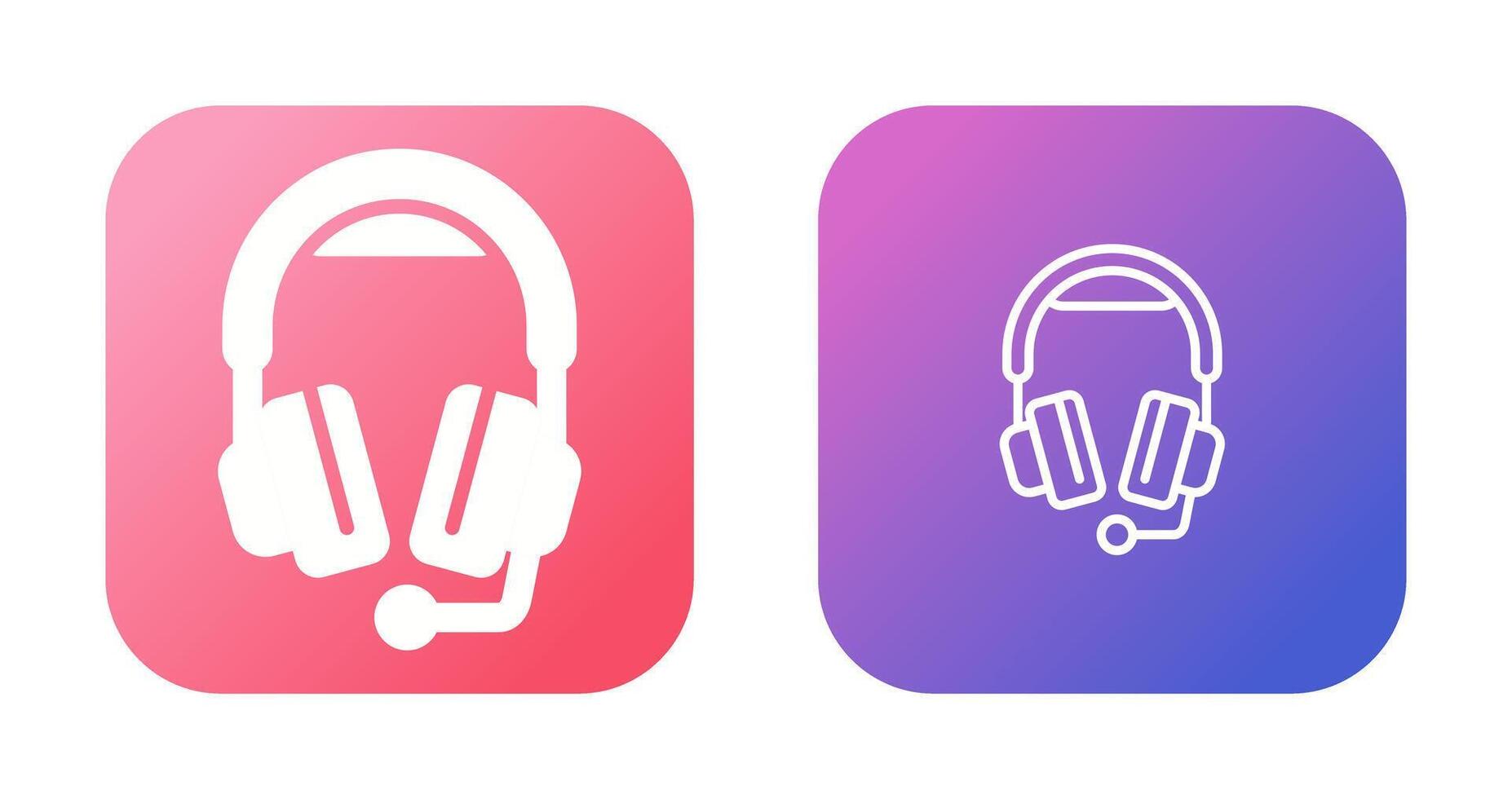Headphones with Microphone Vector Icon