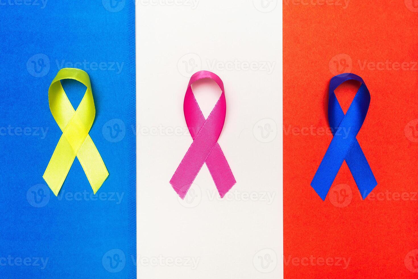 International Agency for Research on Cancer. World cancer day background. Colorful ribbons, cancer awareness. photo