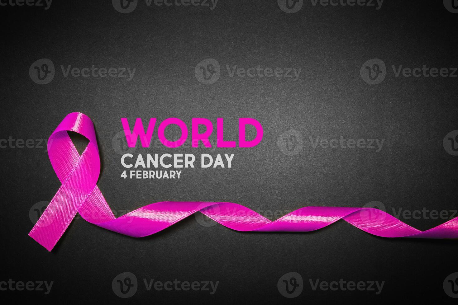 World cancer day concept on black background photo