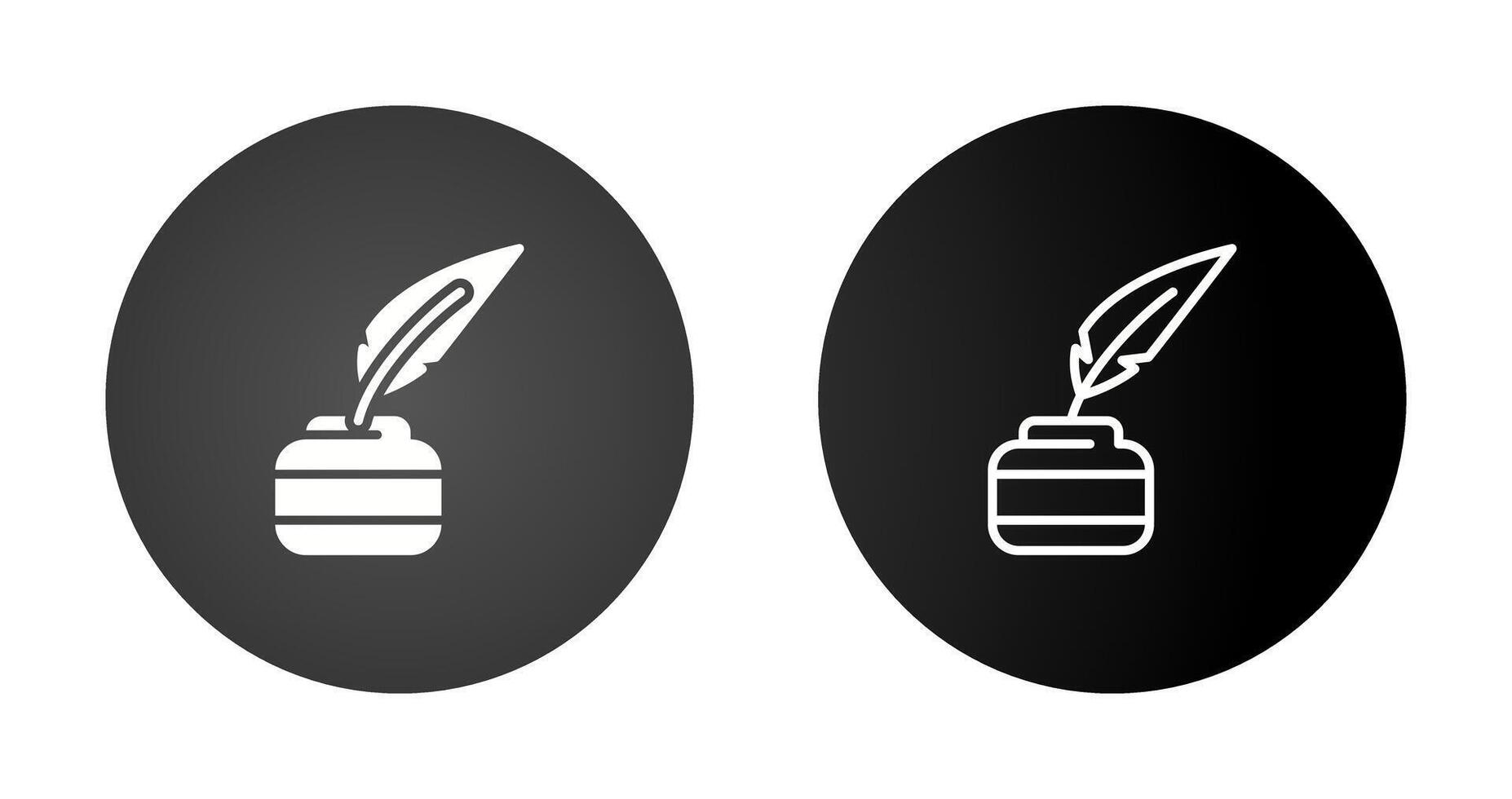 Quill pen with inkwell Vector Icon