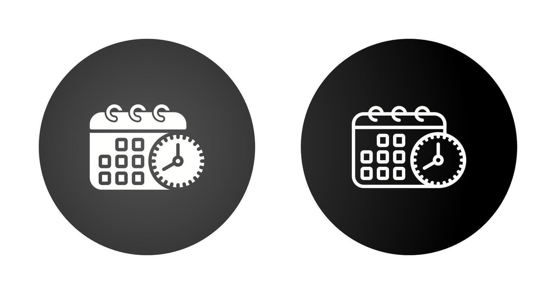 Calendar with clock Vector Icon